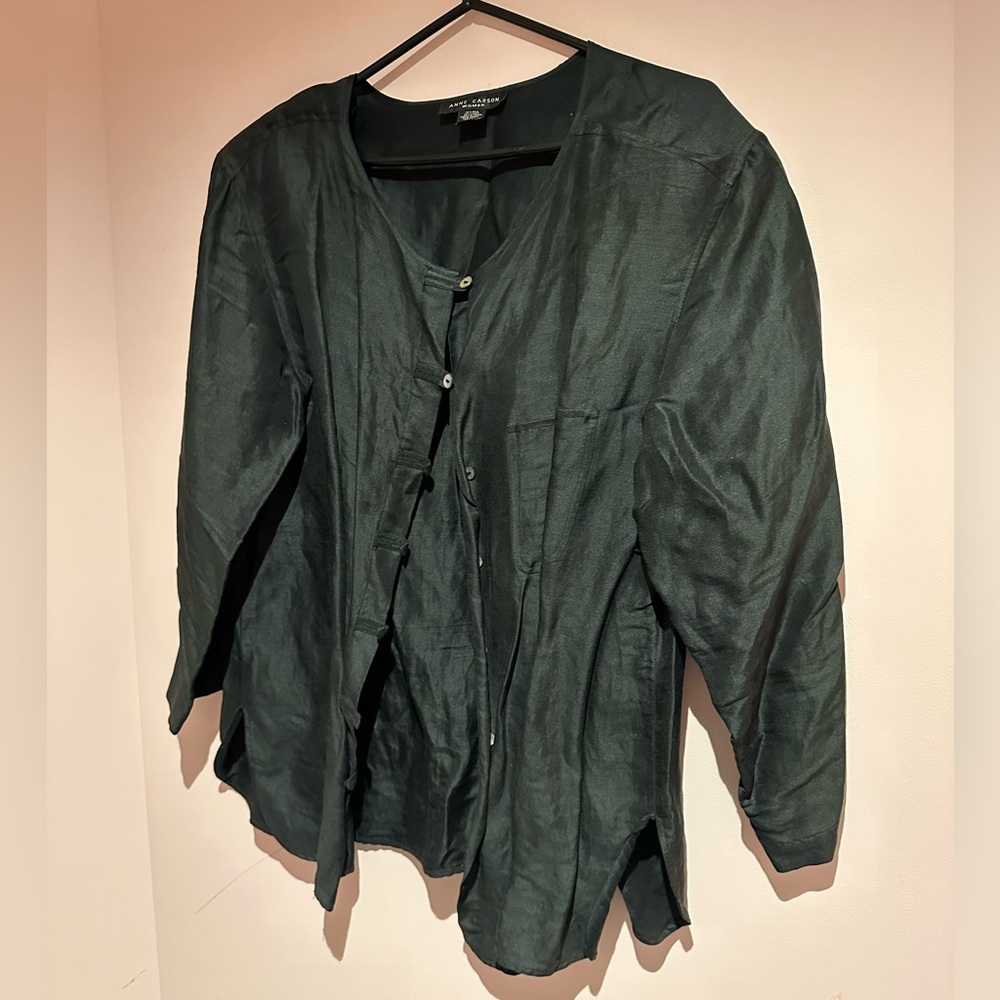 Anne Carson vintage 90s  silk top - Picture 2 of 4